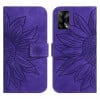 Чохол-книжка Skin Feel Sun Flower для OPPO A74 4G - темно-фіолетовий
