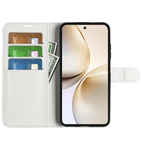 Чохол-книжка Litchi Texture Horizontal Flip Leather для Realme 14 Pro+ - білий