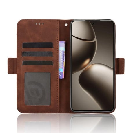 Чехол-книжка Skin Feel Calf на Xiaomi 15T 5G - коричневый