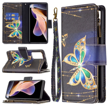 Чехол-кошелек Colored Drawing Pattern для Xiaomi Redmi Note 11 Pro 5G (China)/11 Pro+ - Big Butterfly