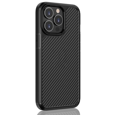 Противоударный чехол Pioneer Carbon Fiber для iPhone 13 Pro - черный