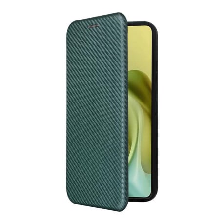 Чохол-книжка Carbon Fiber Texture на Motorola Moto G86 5G - зелений