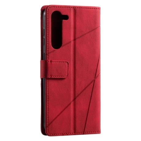 Чехол-книжка Skin Feel Splicing на Samsung Galaxy S23 5G - красный