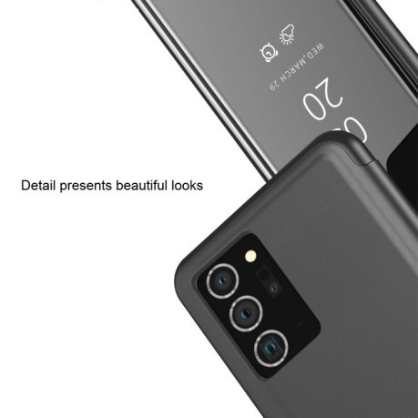 Чехол книжка Clear View на Samsung Galaxy Note 20 Ultra - серебристый