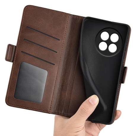 Чохол-книжка Dual-side Magnetic Buckle для OnePlus 13R/Ace 5/Ace 5 Pro - коричневий