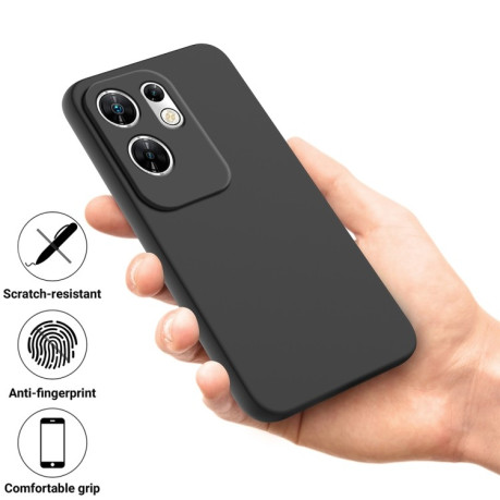 Силиконовый чехол Solid Color Liquid Silicone на Infinix Zero 30 4G - черный
