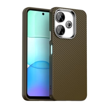 Ударозахисний чохол HMC Carbon Fiber Series IMD на Xiaomi Poco M6 4G - коричневий