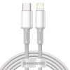 Кабель для быстрой зарядки Baseus 20W Type-C to 8 Pin PD 2m для iPhone - белый