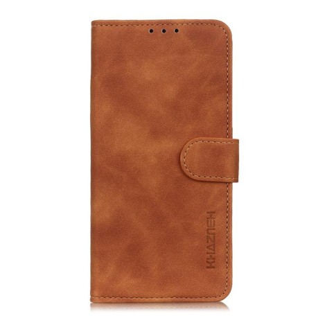 Чехол-книжка KHAZNEH с матовой фактурой Cowhide и магнитным хлястиком для OnePlus Nord CE5 / Ace 5 Racing — коричневый