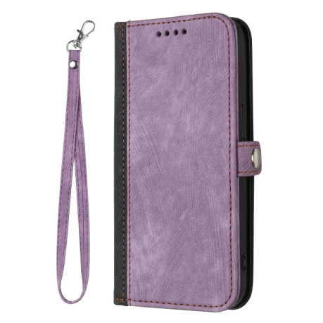 Чохол-книжка Buckle Double Fold Hand Strap Leather на OnePlus 12 - фіолетовий