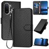 Чехол-книжка Carbon Fiber Texture для Redmi A7 Pro 4G / 5G 171mm / Poco C85x 5G — чёрный