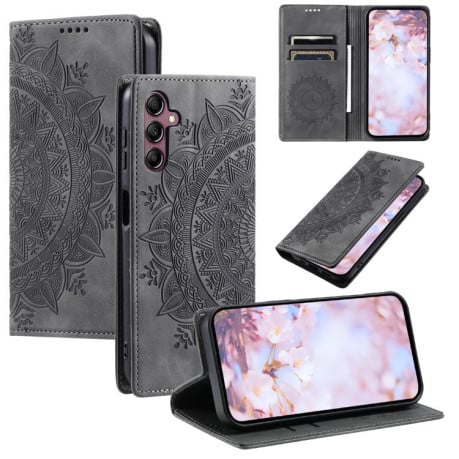 Чехол-книжка с тиснением Totem Embossed на Samsung Galaxy A17 5G - серый