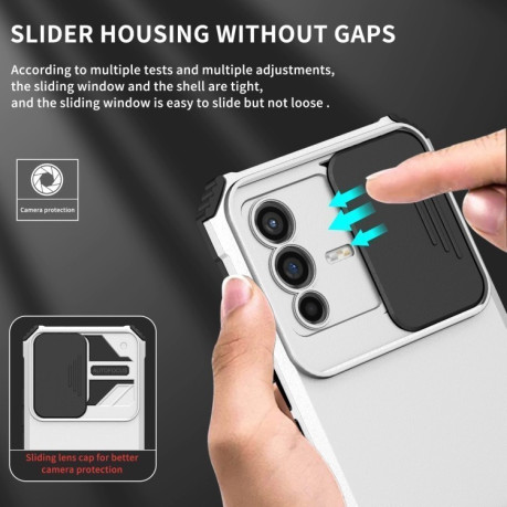 Чохол протиударний Stereoscopic Holder Sliding для Vivo V23 5G - білий