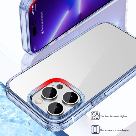 Противоударный чехол Crystal Clear для iPhone 14 Pro - голубой