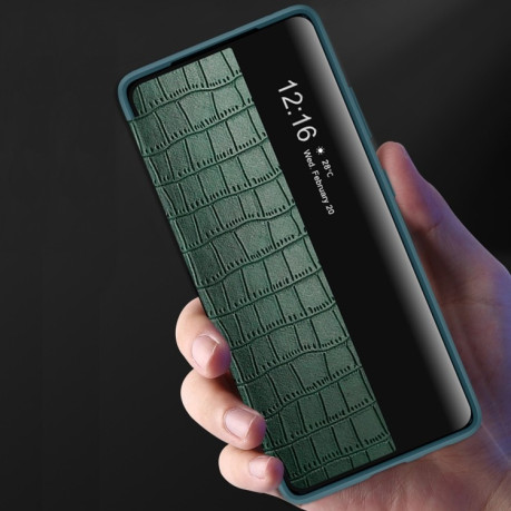 Чохол-книга Crocodile Texture Display для Samsung Galaxy S21 - зелений