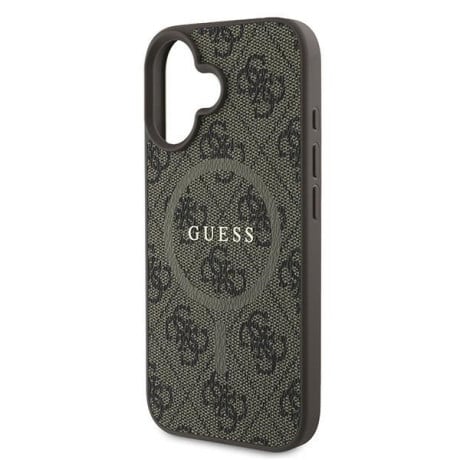 Оригинальный чехол Guess 4G Ring Classic Logo MagSafe для iPhone 16 Plus - Brown