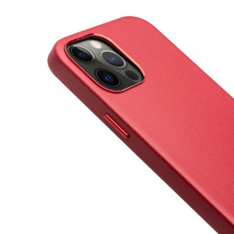 Кожаный чехол QIALINO Cowhide Leather Case для iPhone 12 Pro Max - красный