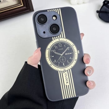 Протиударний чохол Clock Pattern Magnetic Lens Protection на iPhone 15 - чорний