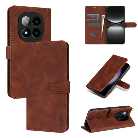 Чохол-книжка AZNS Skin Feel Calf Texture для Xiaomi Redmi Note 14 Pro 5G/Poco X7 - коричневий