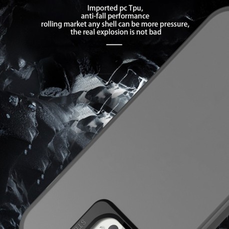 Противоударный чехол Skin Feel Lens Holder Translucent для iPhone 15 Pro Max - черный