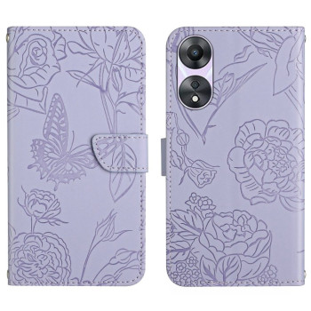 Чохол-книжка Skin Feel Butterfly Embossed для OPPO A18/A38 4G - фіолетовий