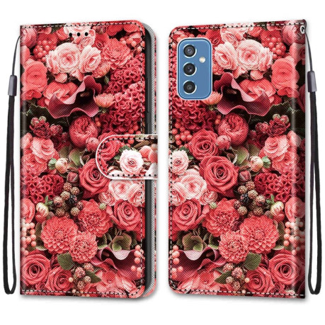 Чехол-книжка Coloured Drawing Cross для Samsung Galaxy M52 5G - Pink Rose Garden