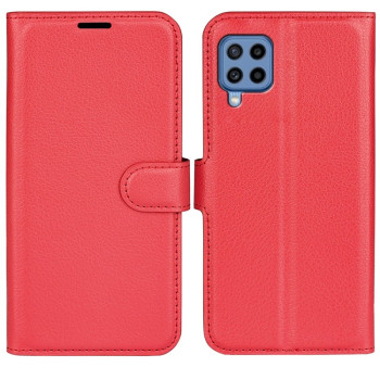 Чехол-книжка Litchi Texture для Samsung Galaxy M22 - красный