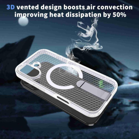 Чохол kalebol Honeycomb Cooling з MagSafe та підставкою на iPhone 17 - прозорий