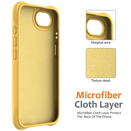 Противоударный чехол Wave Texture MagSafe Magnetic Liquid Silicone для iPhone 16e - желтый