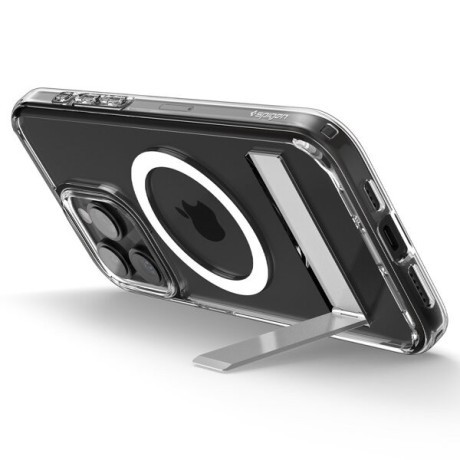 Оригинальный чехол Spigen Ultra Hybrid S MagSafe case with stand для iPhone 15 Pro - transparent