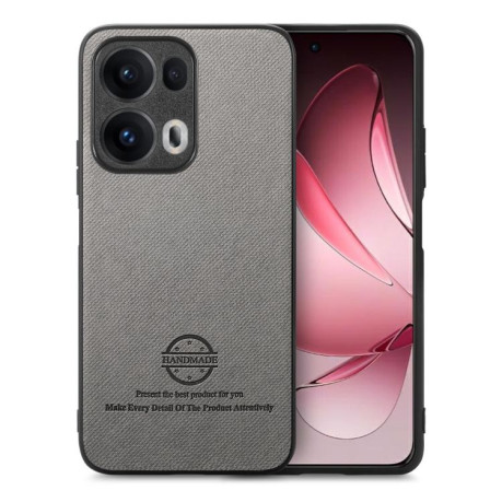 Чехол Twill Fabric Leather Skin Back для OPPO Reno13 Pro Global - серый