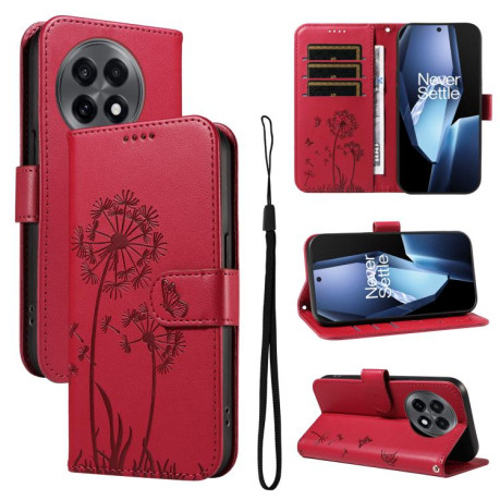 Чехол-книжка Dandelion Embossed Pattern Flip Leather для OnePlus 13R 5G Global - красный