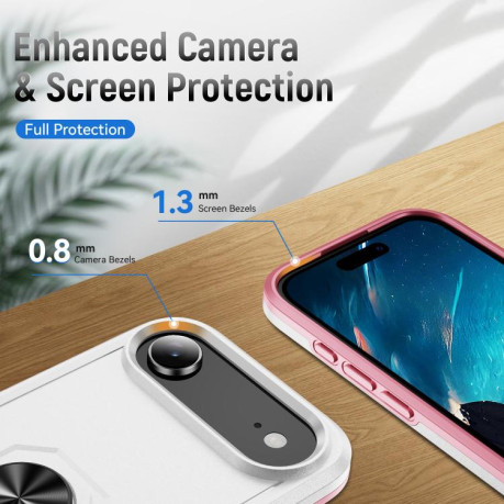 Противоударный чехол Heavy Duty Armor для iPhone Air - White+Pink