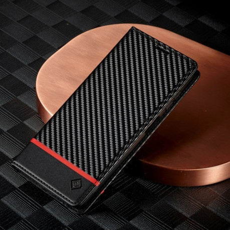 Чехол-книжка LCIMEEKE Carbon Fiber для Samsung Galaxy A55 5G - Black