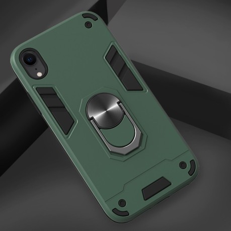 Противоударный чехол Armour Series на iPhone XR - зеленый