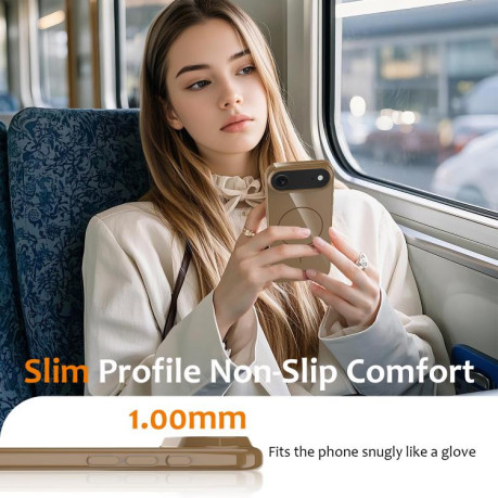 Противоударный чехол Glossy TPU Shockproof MagSafe на iPhone Air - золотой