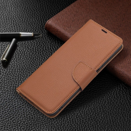 Чохол-книжка Litchi Texture Pure Color Samsung Galaxy A03s - коричневий