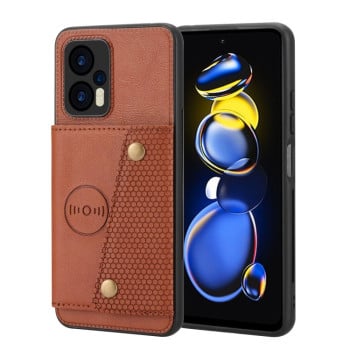 Протиударний чохол Double Buckle для  Xiaomi Redmi Note 12 Turbo/Poco F5 - коричневий