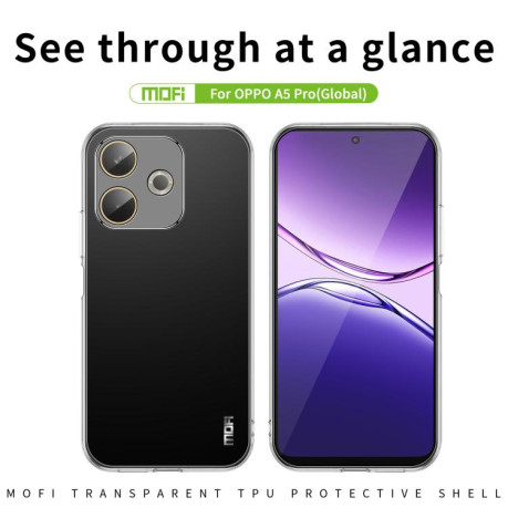 Силиконовый ультратонкий чехол MOFI Ming Series для OPPO A5 Pro 4G / 5G Global - прозрачный