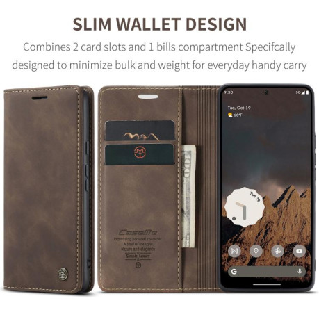 Чехол-книжка CaseMe-013 Multifunctional на Google Pixel 9a - кофейный