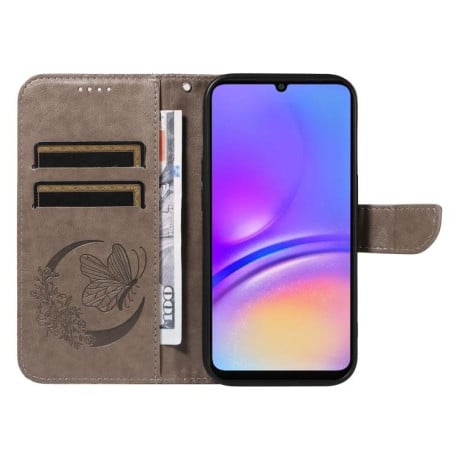 Чехол-книжка Swallowtail Butterfly Embossed Leather на Samsung Galaxy A07 5G - серый