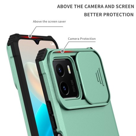 Протиударний чохол Stereoscopic Holder Sliding для Vivo Y15s/Y15a - блакитний