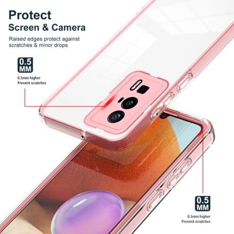 Противоударный чехол Clear Color Frame для Xiaomi Poco F5 Pro/Redmi K60/K60 Pro 5G - розовый