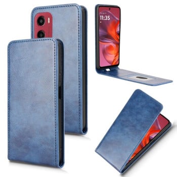 Флип-чехол Vertical Flip Leather Phone Case with Card Slot для Motorola Moto G05 - синий
