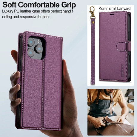 Чохол-книжка LCIMEEKE L2 Series Detachable Magsafe для iPhone 16 Pro Max - фіолетовий