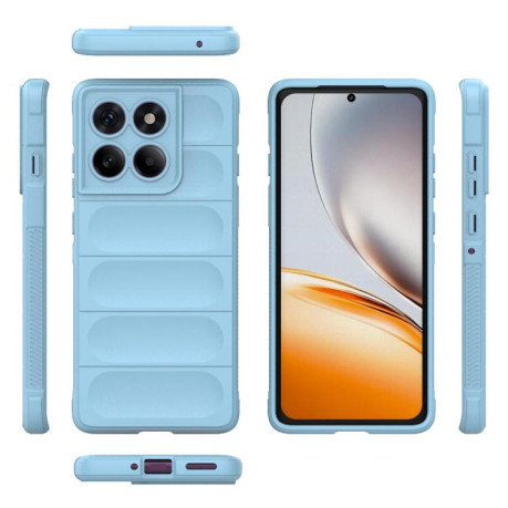 Силиконовый чехол Magic Flannel для Motorola Edge 60 Pro 5G - голубой
