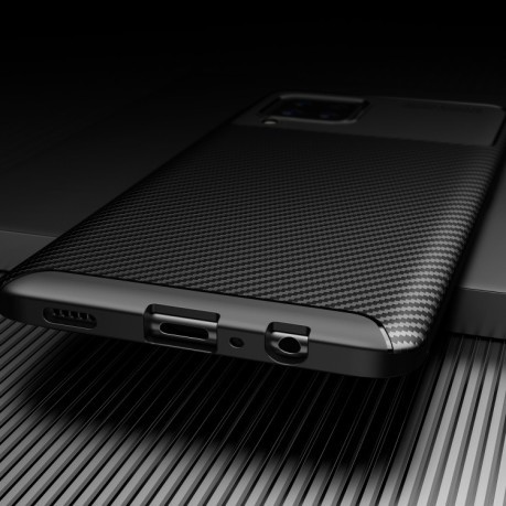 Ударозахисний чохол HMC Carbon Fiber Texture Samsung Galaxy A12/M12 - коричневий
