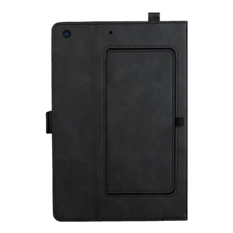 Кожаный чехол-книжка Double Brackets на iPad 9/8/7 10.2 (2019/2020/2021) - черный