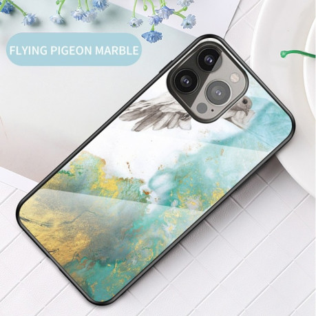 Стеклянный чехол Marble Pattern для iPhone 13 Pro - Flying Pigeon