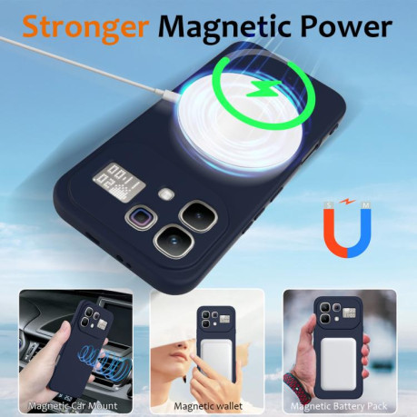 Силиконовый чехол Shockproof Silicone с Magsafe на Infinix Note 60 / 60 Pro 5G — темно-синий